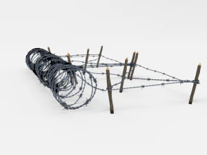 low poly barb wire obstacle 19 3D Model