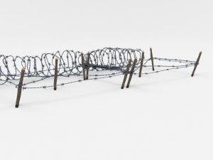 low poly barb wire obstacle 19 Modèle 3D