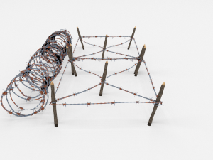 low poly barb wire obstacle 20 3Dモデル