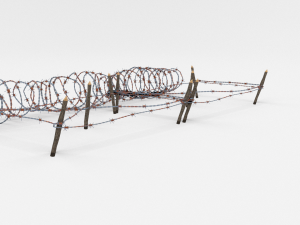 low poly barb wire obstacle 20 Modelo 3D