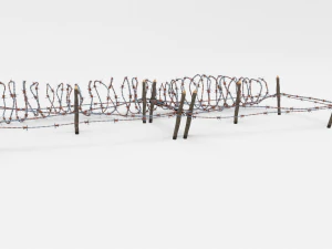 low poly barb wire obstacle 20 3D Model