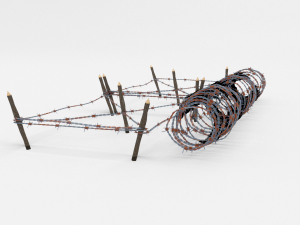 low poly barb wire obstacle 20 Modelo 3D