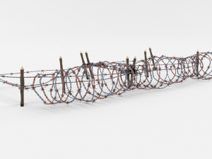 low poly barb wire obstacle 20 Modelo 3D