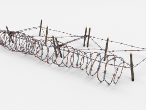 low poly barb wire obstacle 20 Modelo 3D