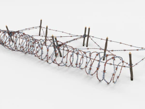 low poly barb wire obstacle 20 3D Model