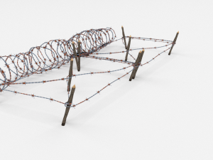 low poly barb wire obstacle 20 Modelo 3D