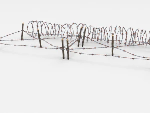 low poly barb wire obstacle 20 3D Model
