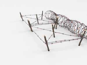 low poly barb wire obstacle 20 Modelo 3D