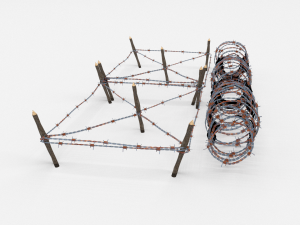 low poly barb wire obstacle 20 Modelo 3D