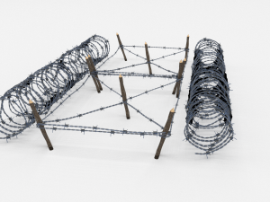 low poly barb wire obstacle 21 Modèle 3D