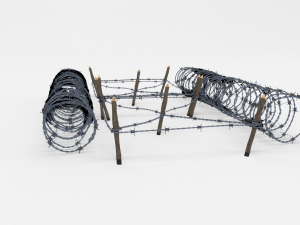 low poly barb wire obstacle 21 Modèle 3D