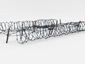 low poly barb wire obstacle 21 3D Model