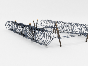 low poly barb wire obstacle 21 Modèle 3D