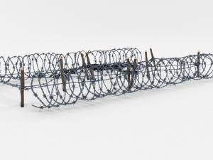 low poly barb wire obstacle 21 Modèle 3D