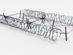 low poly barb wire obstacle 21 Modèle 3D