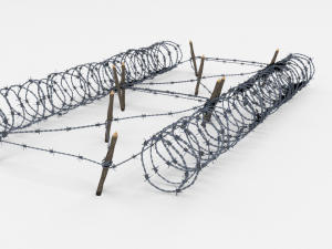 low poly barb wire obstacle 21 Modèle 3D