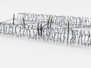 low poly barb wire obstacle 21 Modèle 3D