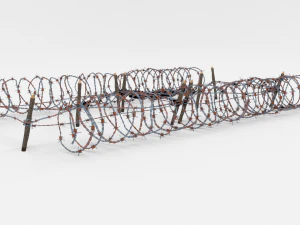 low poly barb wire obstacle 22 3D Model