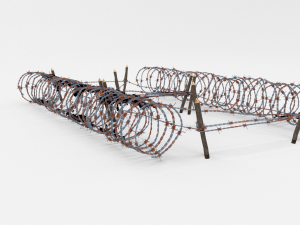low poly barb wire obstacle 22 3D Модель