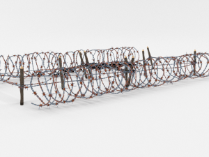 low poly barb wire obstacle 22 3D Модель