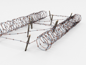 low poly barb wire obstacle 22 3D Модель