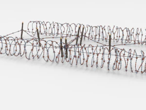 low poly barb wire obstacle 22 3D Model