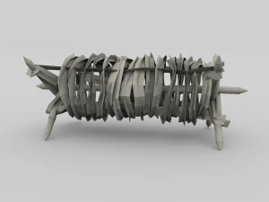 low poly barb wire obstacle 22 3D Model