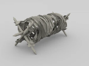 low poly barb wire obstacle 22 3D Model