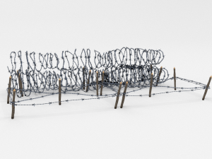 low poly barb wire obstacle 23 3D Model