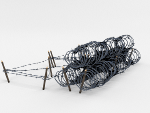 low poly barb wire obstacle 23 3D Model