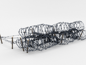 low poly barb wire obstacle 23 3D Model