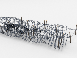 low poly barb wire obstacle 23 3D Model