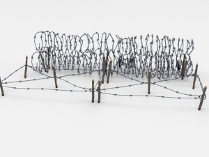 low poly barb wire obstacle 23 3D Model