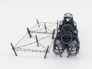low poly barb wire obstacle 23 3D Model