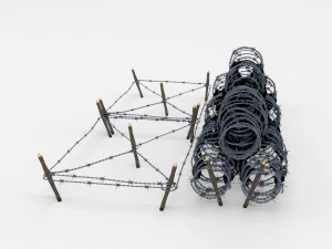 low poly barb wire obstacle 23 3D Model