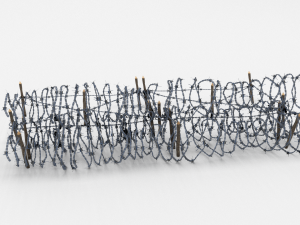 low poly barb wire obstacle 23 3D Model