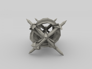 low poly barb wire obstacle 23 3D Model