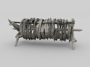 low poly barb wire obstacle 23 3D Model