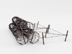 low poly barb wire obstacle 24 3D Model