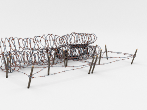 low poly barb wire obstacle 24 3D-Modell