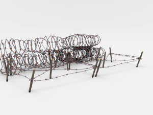 low poly barb wire obstacle 24 3D Model