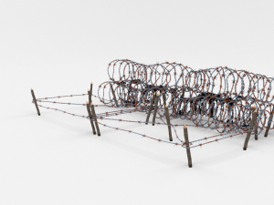low poly barb wire obstacle 24 3D-Modell