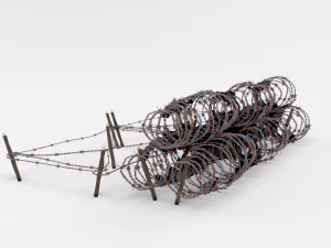 low poly barb wire obstacle 24 3D Model