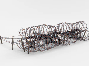 low poly barb wire obstacle 24 3D Model