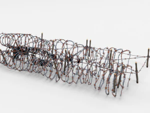 low poly barb wire obstacle 24 3D Model