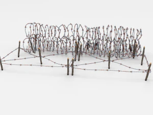 low poly barb wire obstacle 24 3D Model