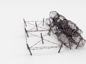 low poly barb wire obstacle 24 3D-Modell
