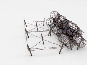 low poly barb wire obstacle 24 3D Model