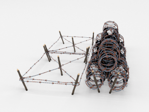 low poly barb wire obstacle 24 3D-Modell