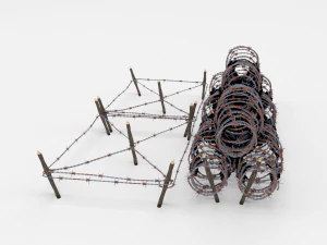 low poly barb wire obstacle 24 3D Model